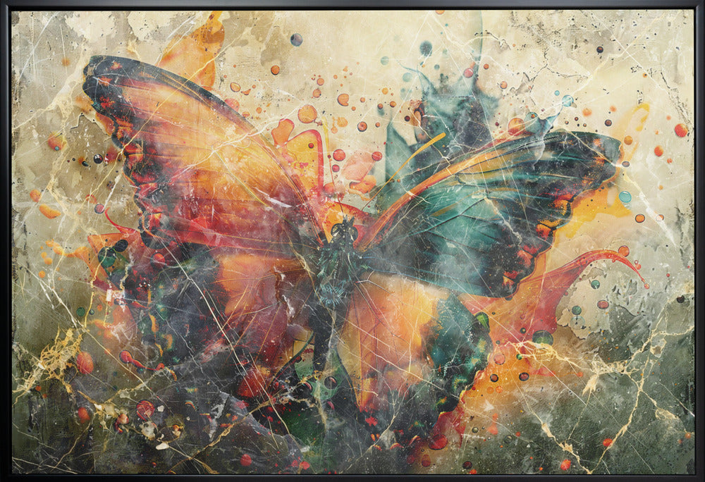 Abstract Art Canvas Print-wall-art-butterfly-animal-vintage-art-illustration-wallart-04-48X36