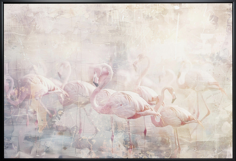 Abstract Art Canvas Print-wall-art-flamingo-animal-vintage-art-illustration-wallart-10-48X36