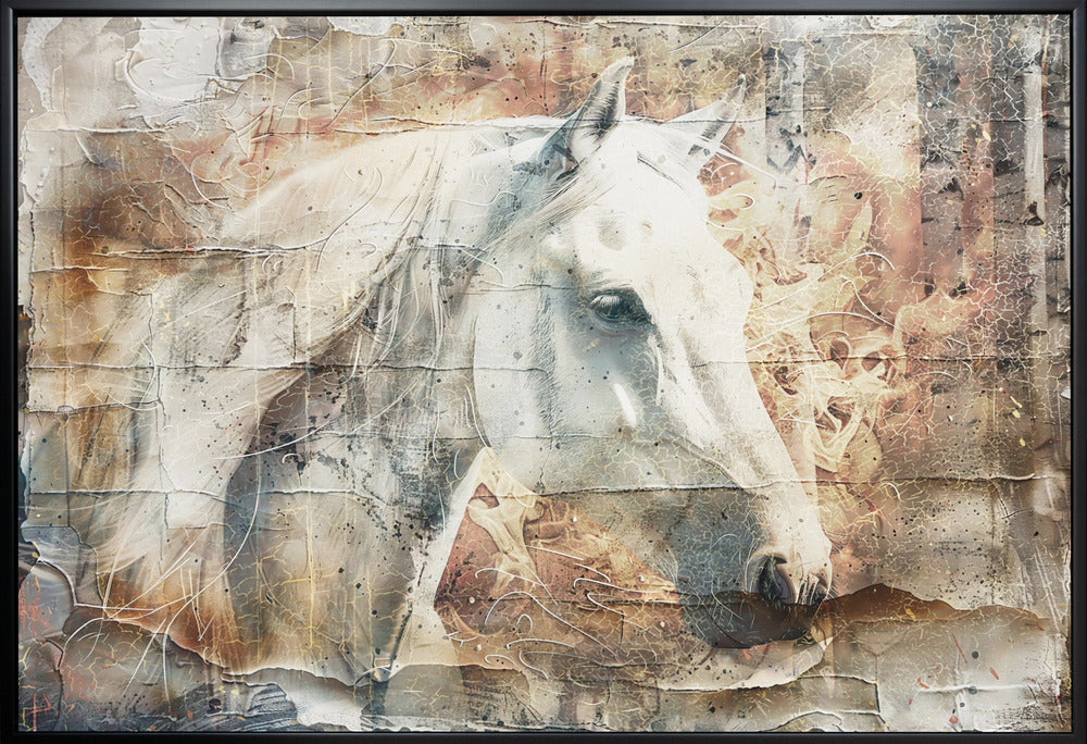 Abstract Art Canvas Print-wall-art-horse-animal-vintage-art-illustration-wallart-06-48X36