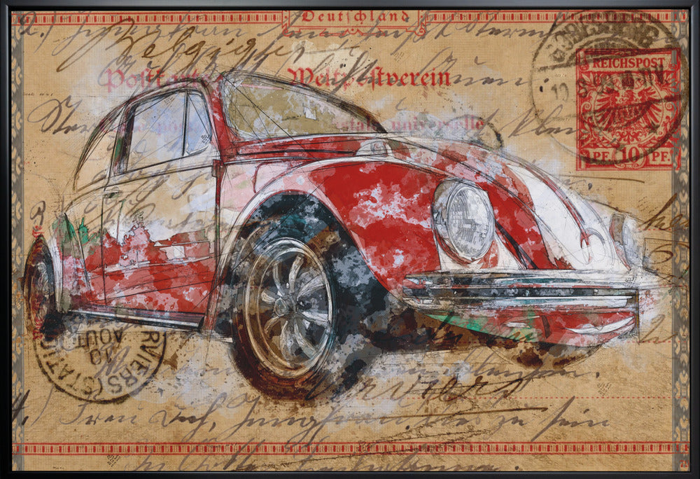 Wall art Red Volkswagen