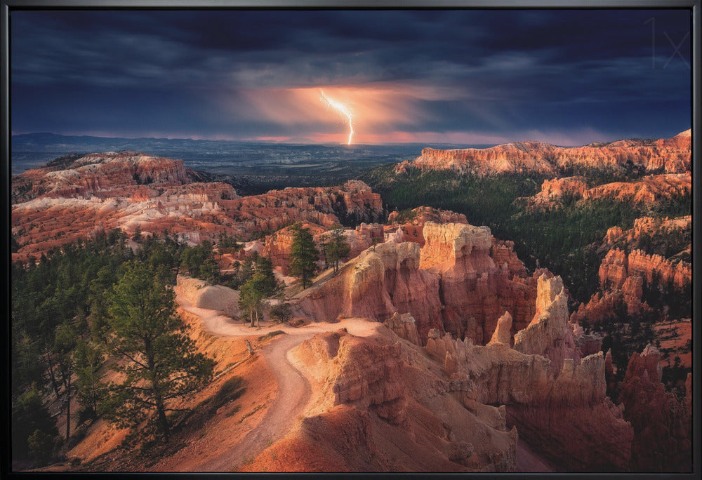 Wall art Lightning over Bryce Canyon Canvas Print