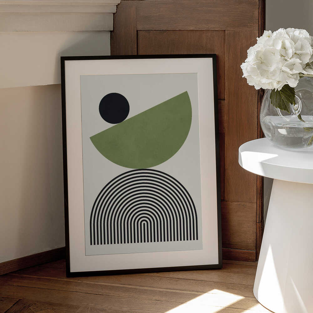 Wall art Geometric Shapes with a Black Circle