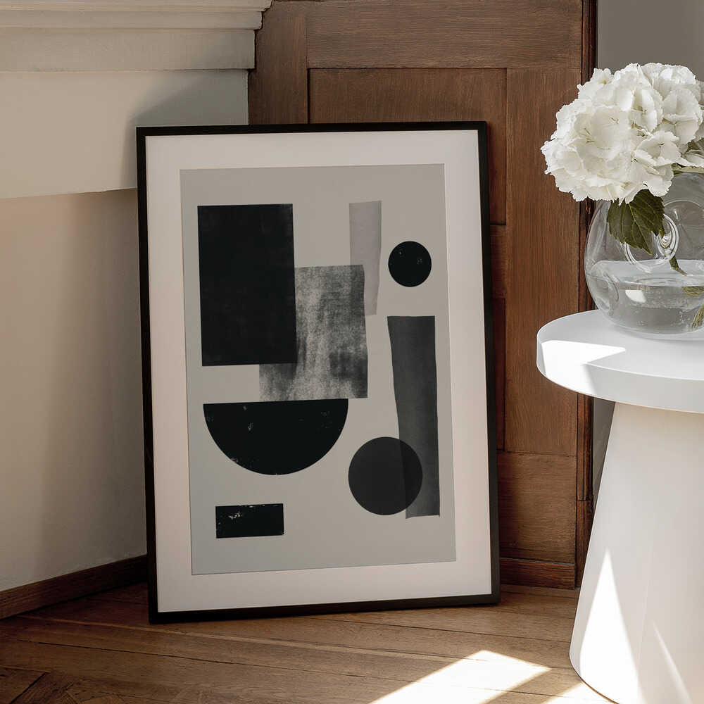 Wall art Black geometry collage