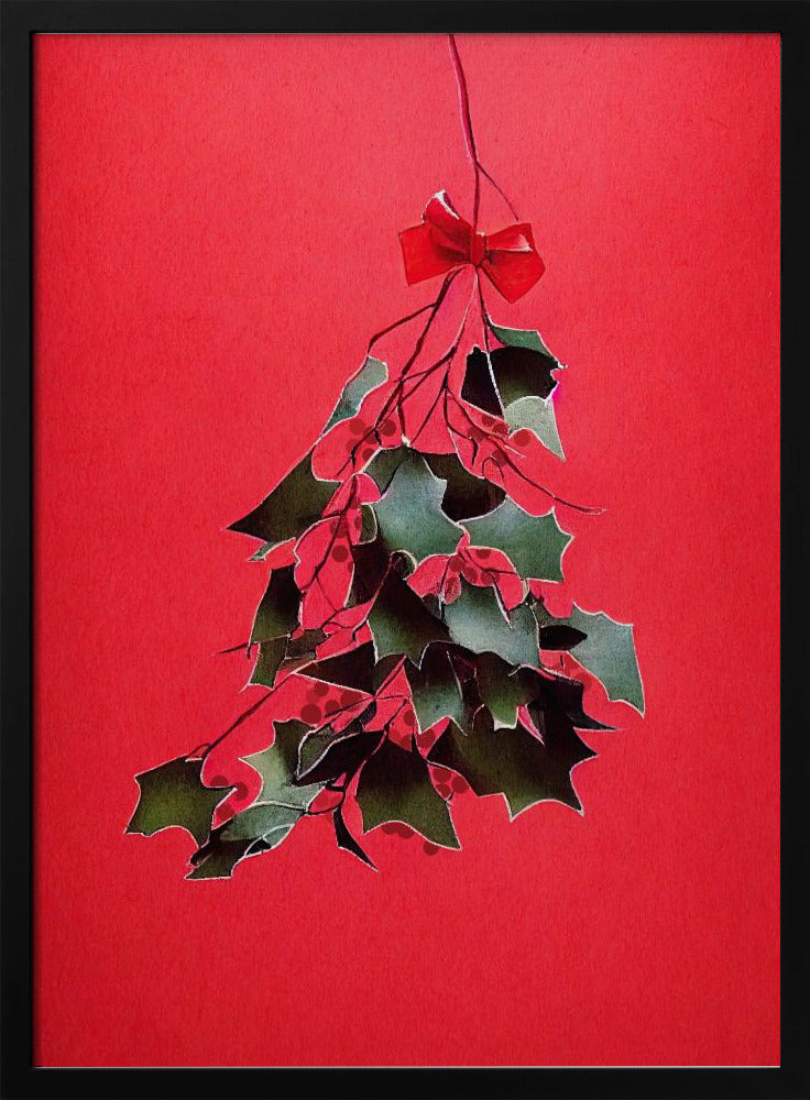 Wall art Mistletoe With Red Bow