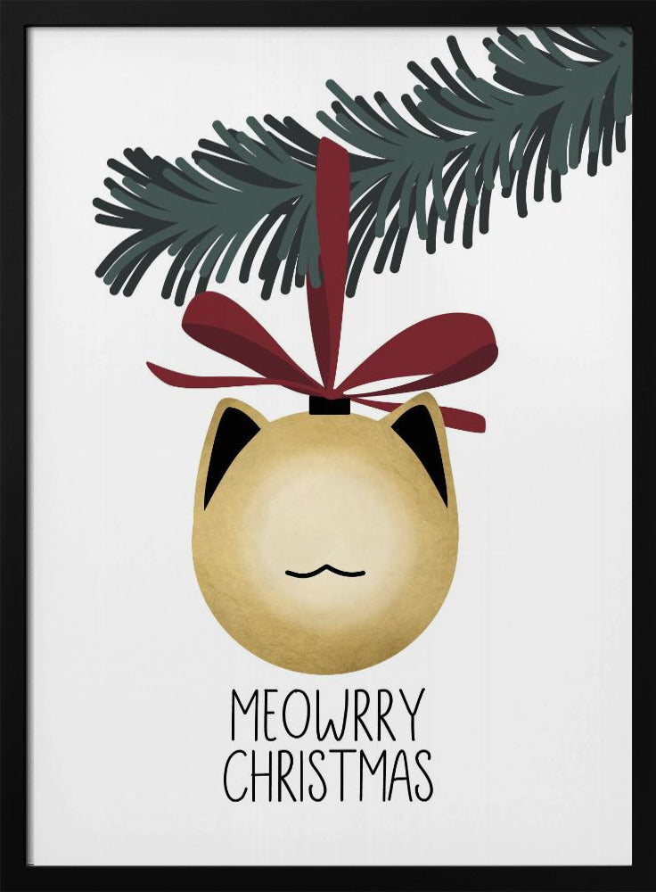 Wall art Meowrry Christmas bauble (gold, white)