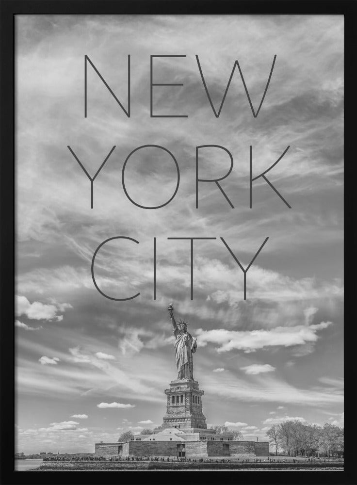 Landscape Photography Canvas Print-wall-art-nyc-statue-of-liberty-text-amp-skyline-36X48