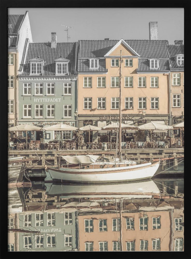 Landscape Photography Canvas Print-wall-art-copenhagen-vintage-quiet-nyhavn-36X48