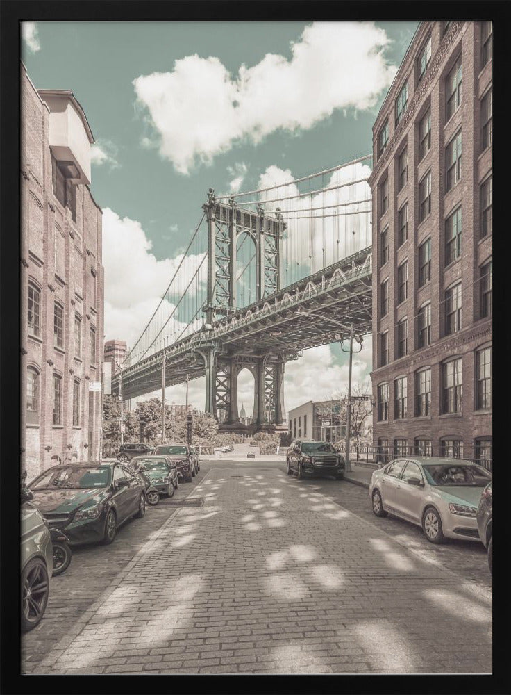 Wall art NEW YORK CITY Manhattan Bridge | urban vintage style