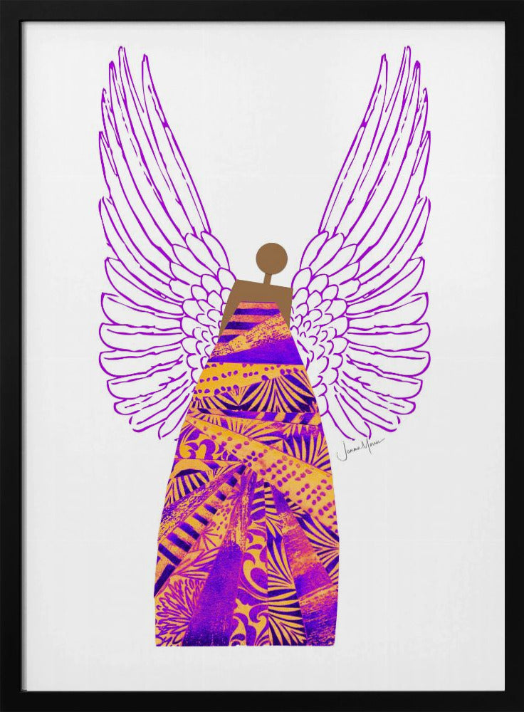 Wall art Angel in Purple &amp; Orange