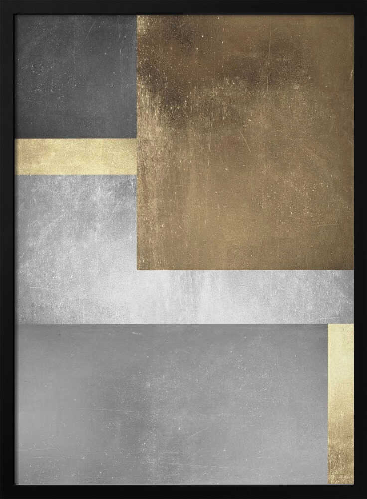 Wall art Gold and silver textures 3