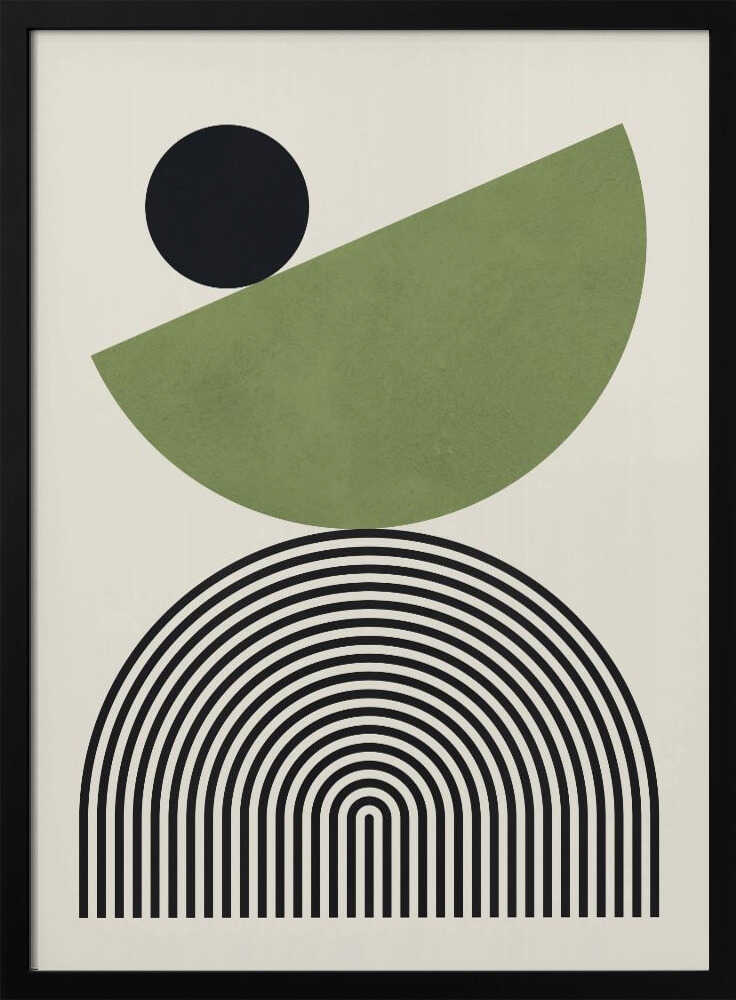 Wall art Geometric Shapes with a Black Circle