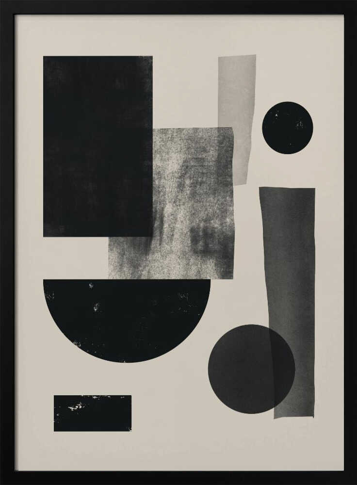 Wall art Black geometry collage