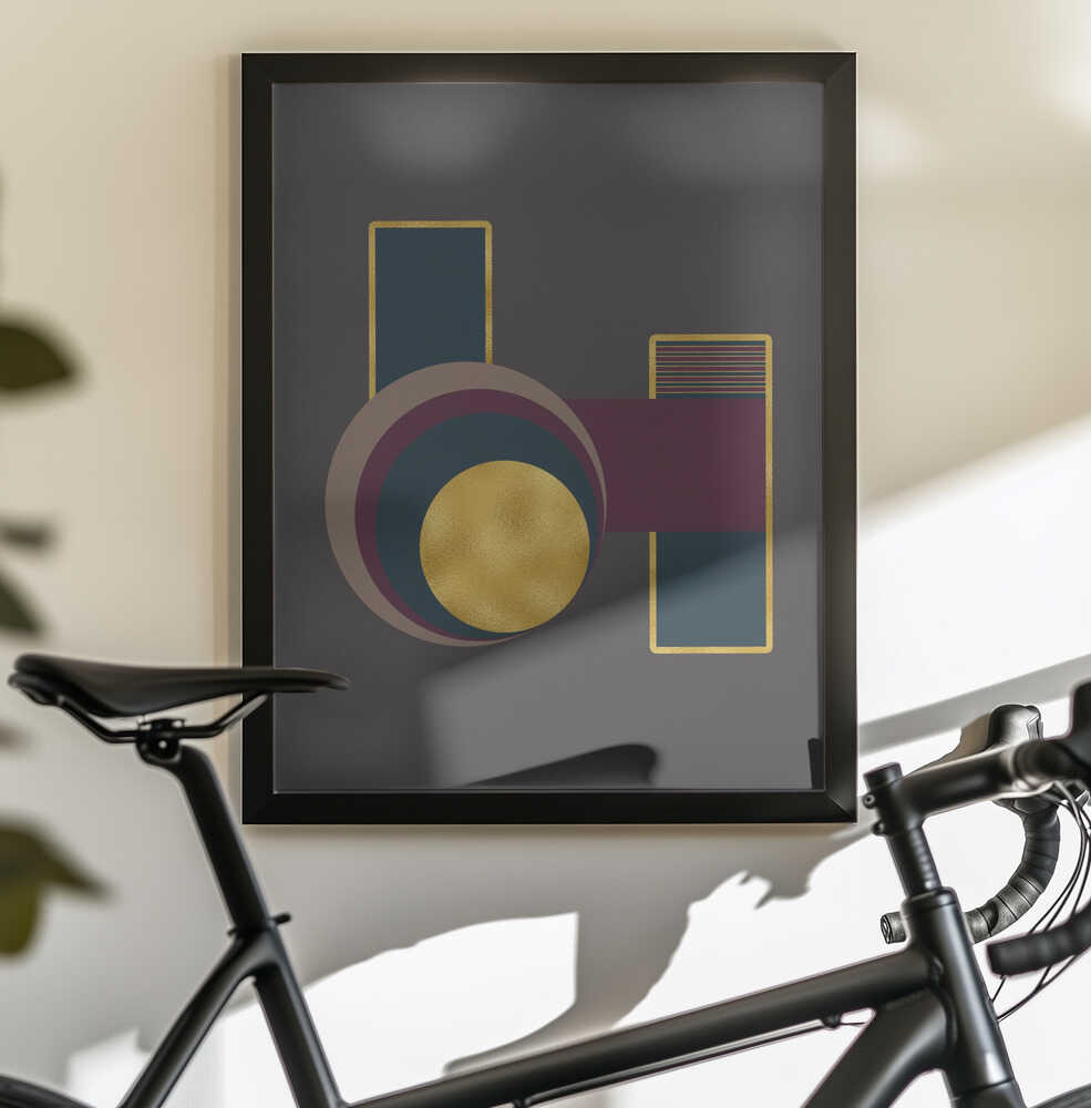 Wall art Squares and Circles 3 Grey Bg