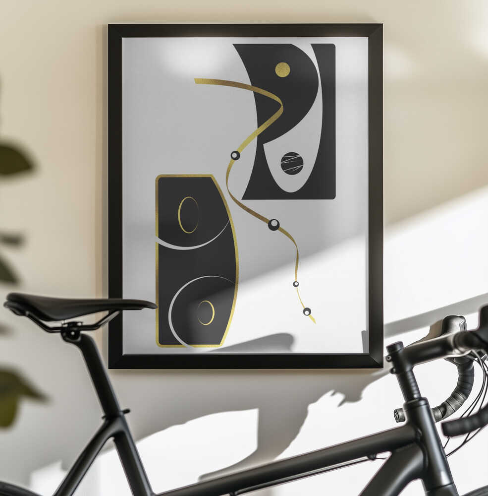 Wall art Black &amp; White Abstract No. 2 | gold