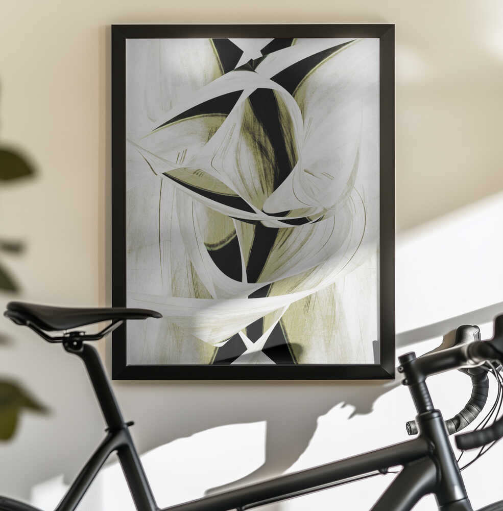 Wall art  Intertwined Shapes And Monochromatic Tones