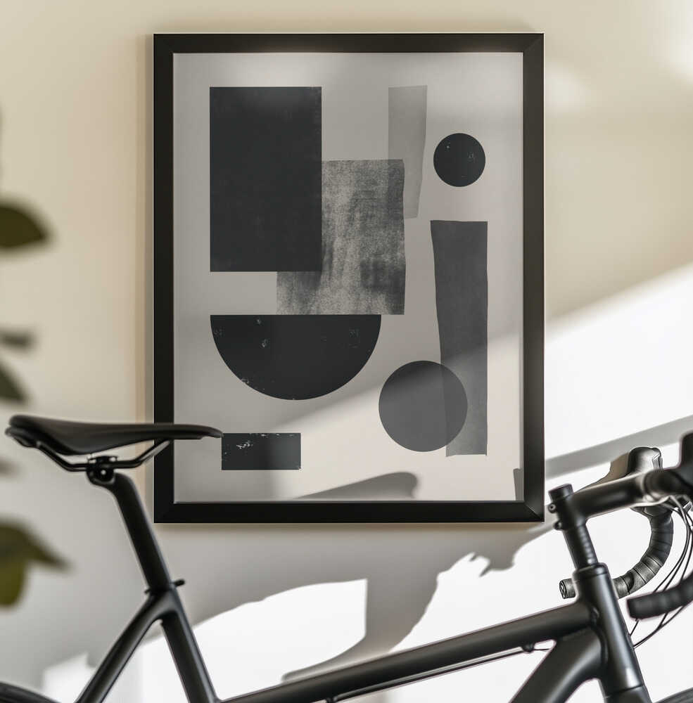 Wall art Black geometry collage