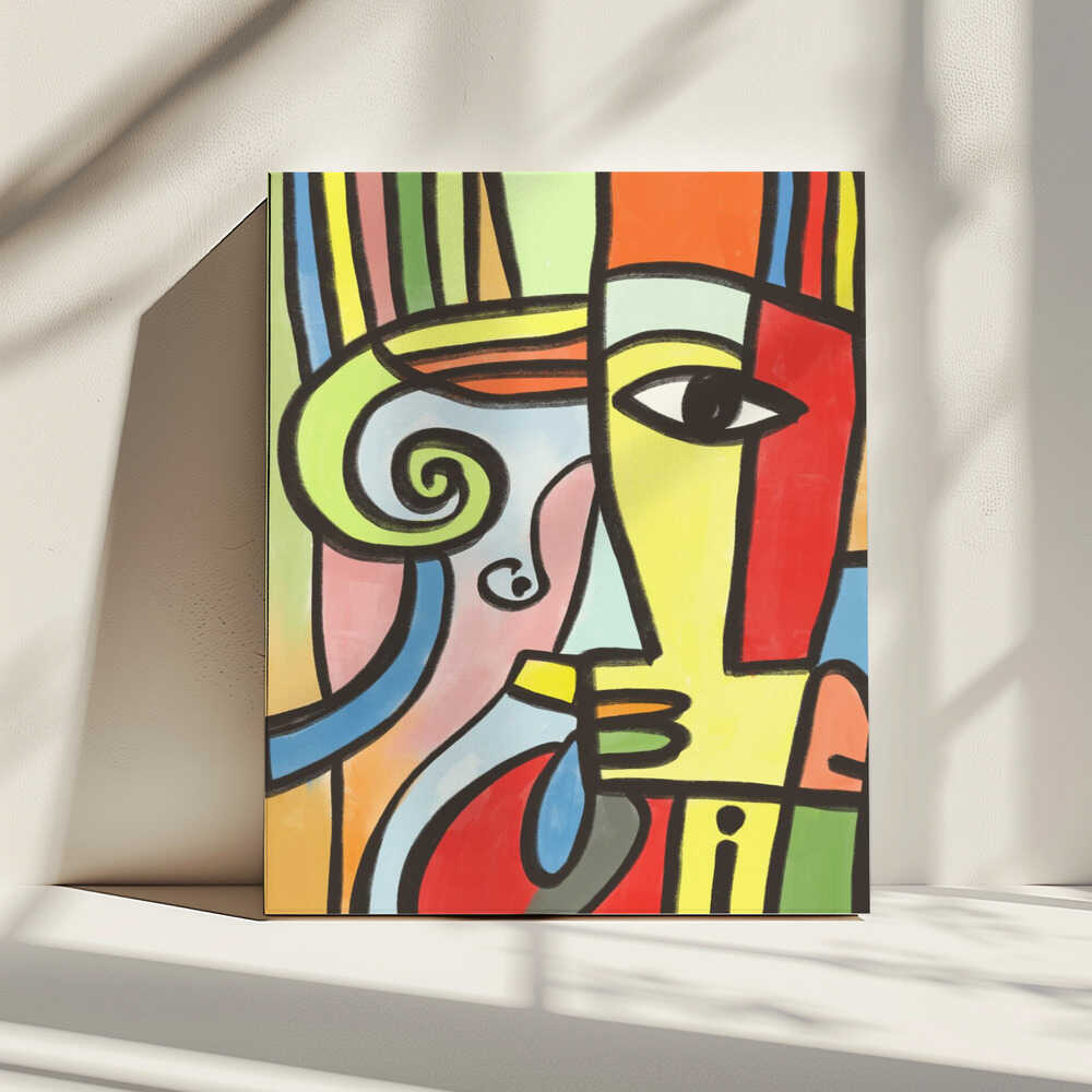 Wall art Colorful Geometric Shapes And Bold Lines