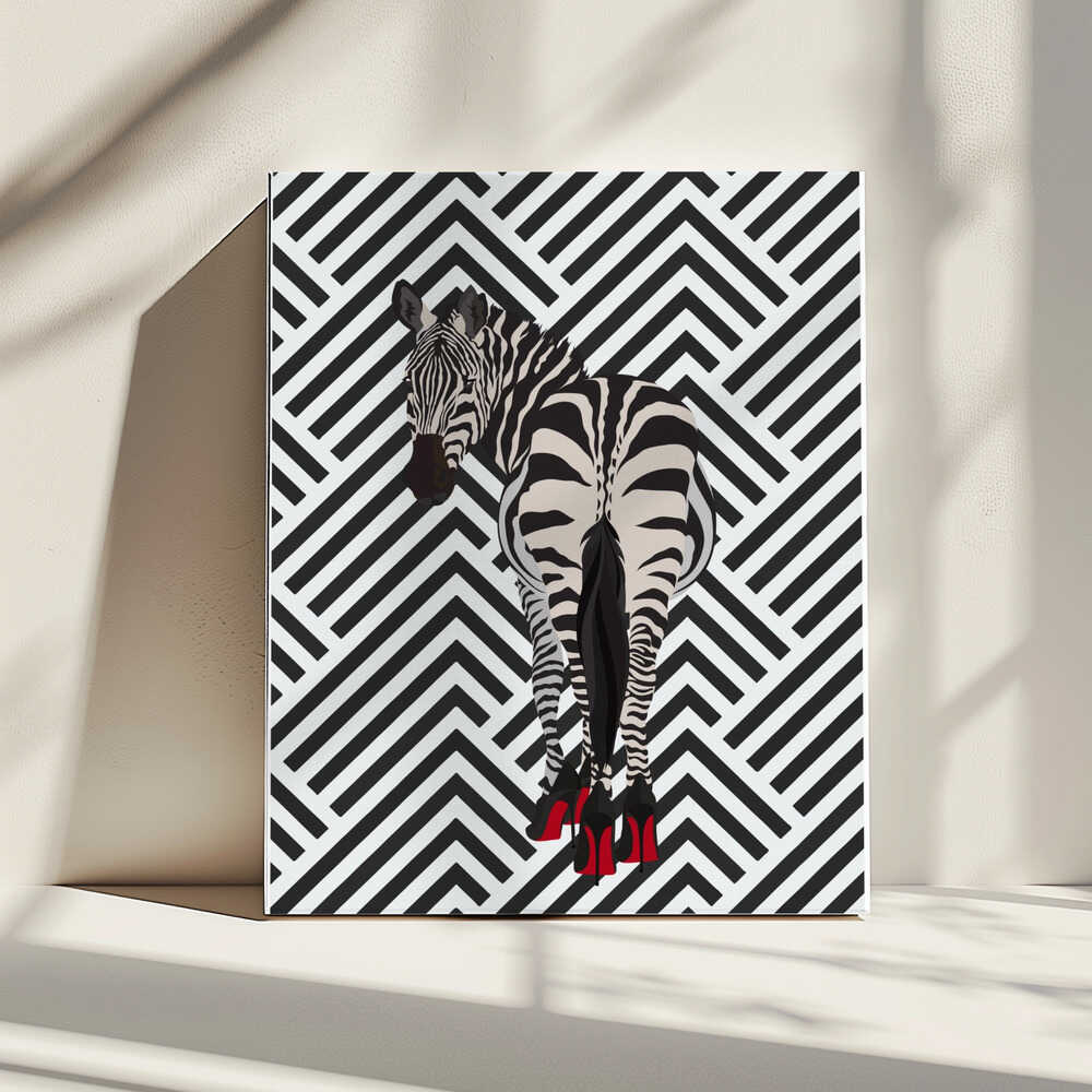 Wall art Zebra heels retro