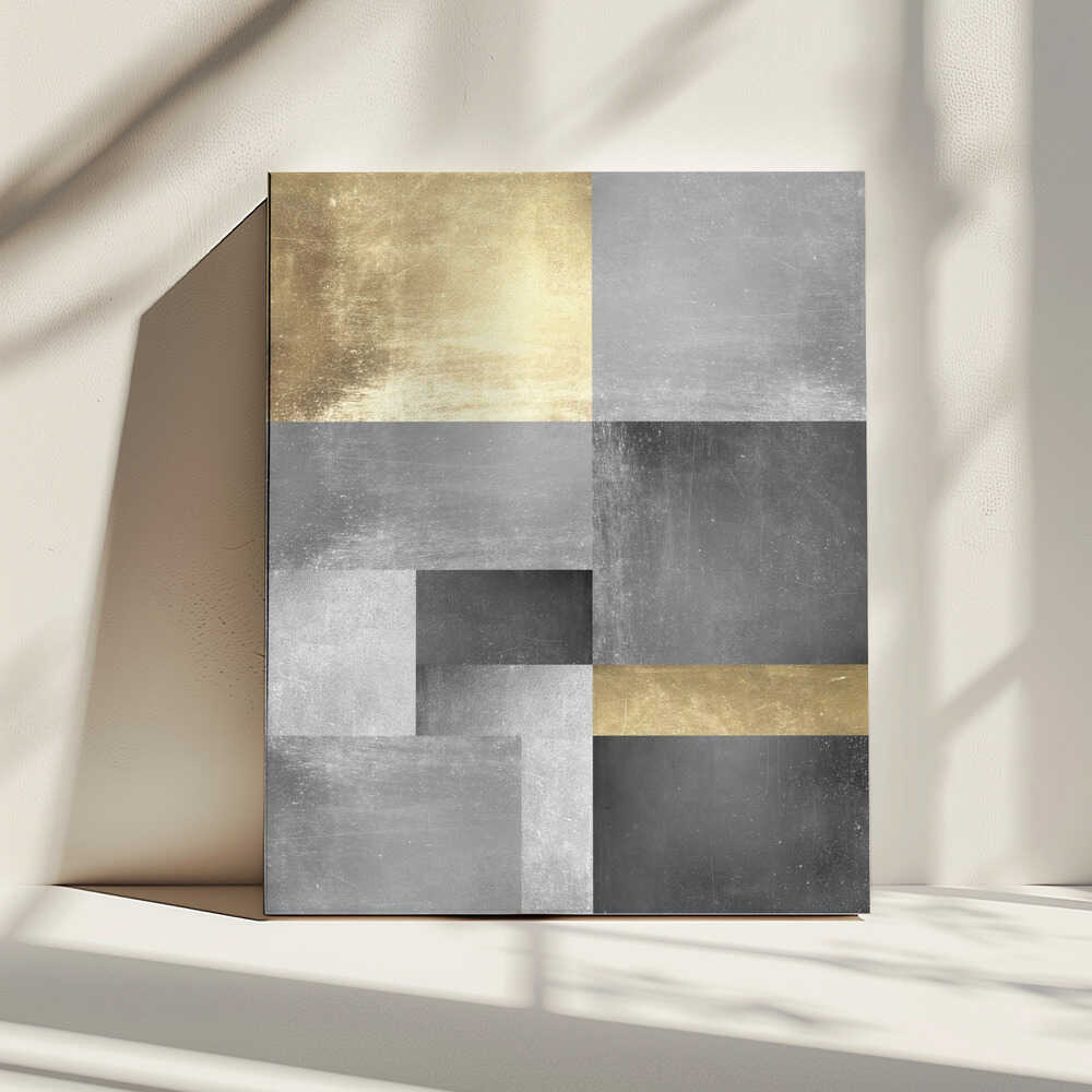 Wall art Gold and silver textures 5