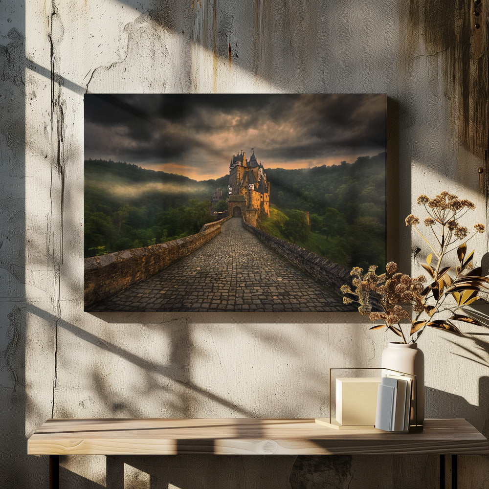 Wall Art Eltz... 48X36inch In Black Floating Frame