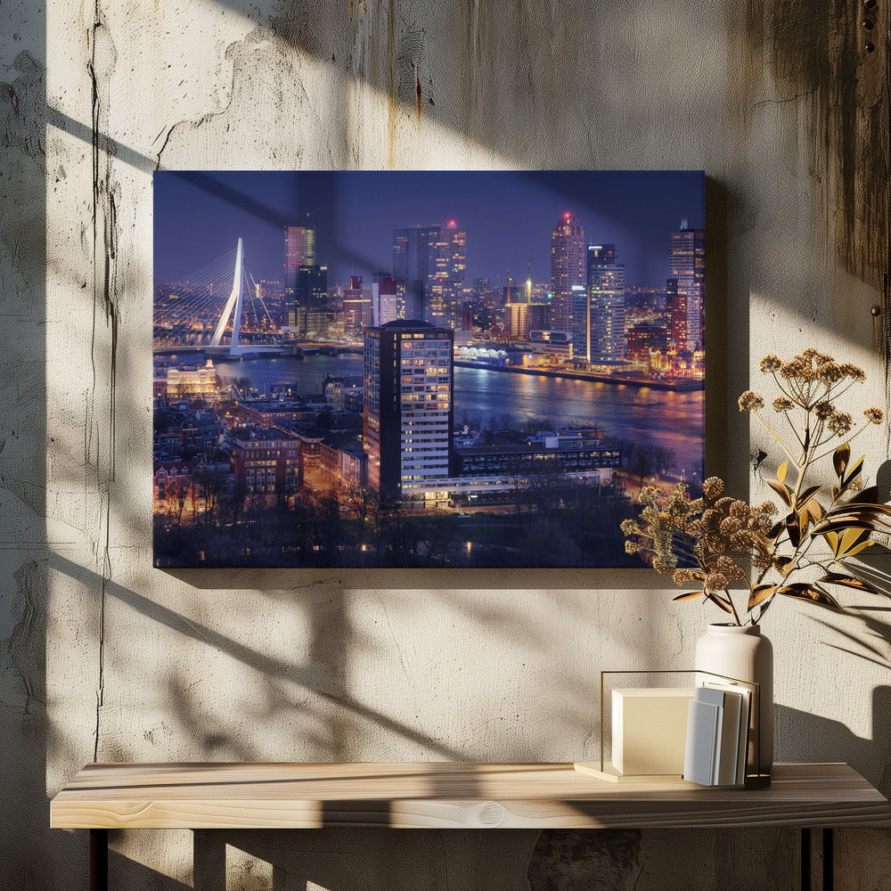 Wall Art Big Rotterdam 6 48X36inch In Black Floating Frame