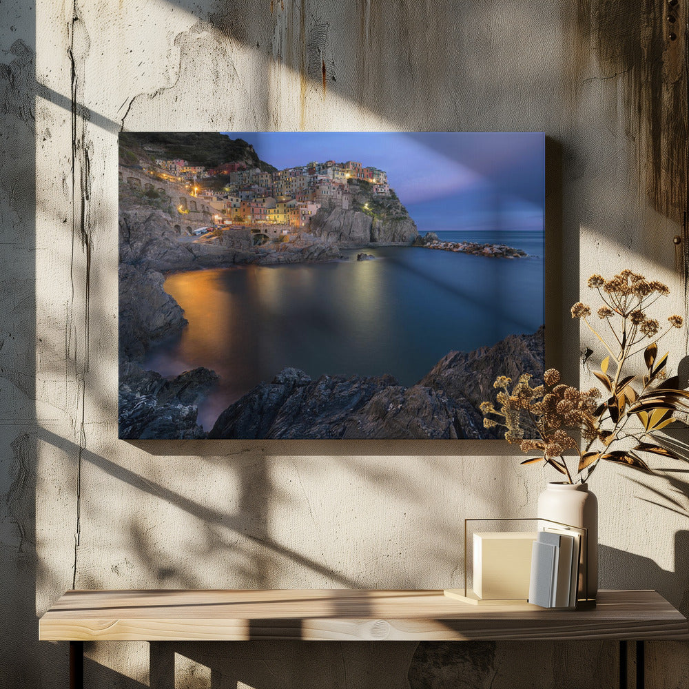 Wall Art Manarola Lifestyle 48X36inch In White Floating Frame