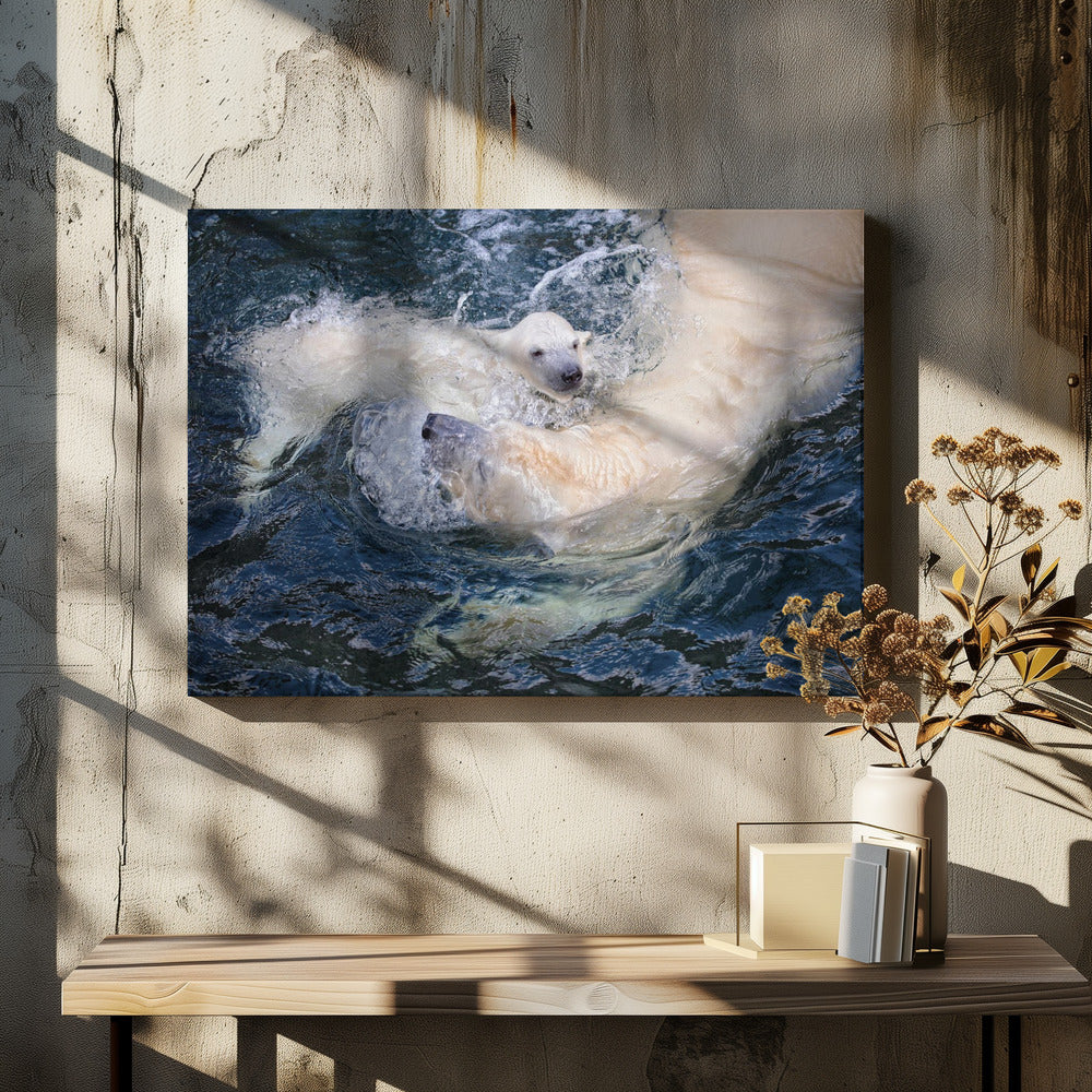 Wall art HER CUTENESS, swimming with mum