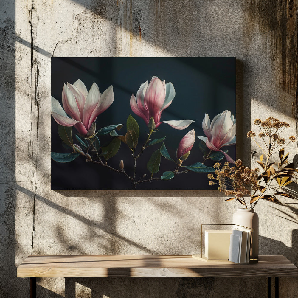 Wall art Lovely Magnolias 29 36X24inch Gallery Wrapped (Ready to Hang)