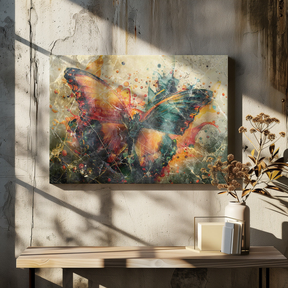 Abstract Art Canvas Print-wall-art-butterfly-animal-vintage-art-illustration-wallart-04-36X24