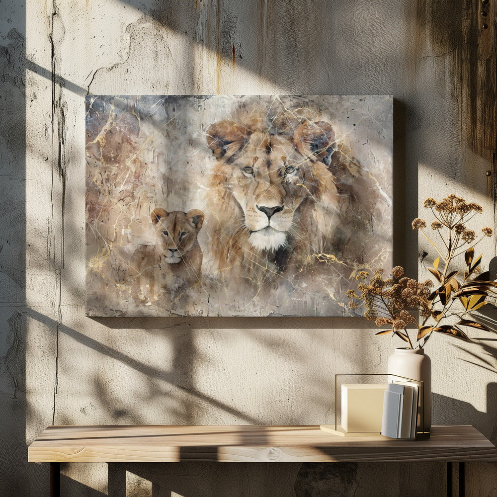 Wall Art Felines Nature-Inspired Canvas Print-wall-art-lion-animal-vintage-art-illustration-wallart-08-36X24