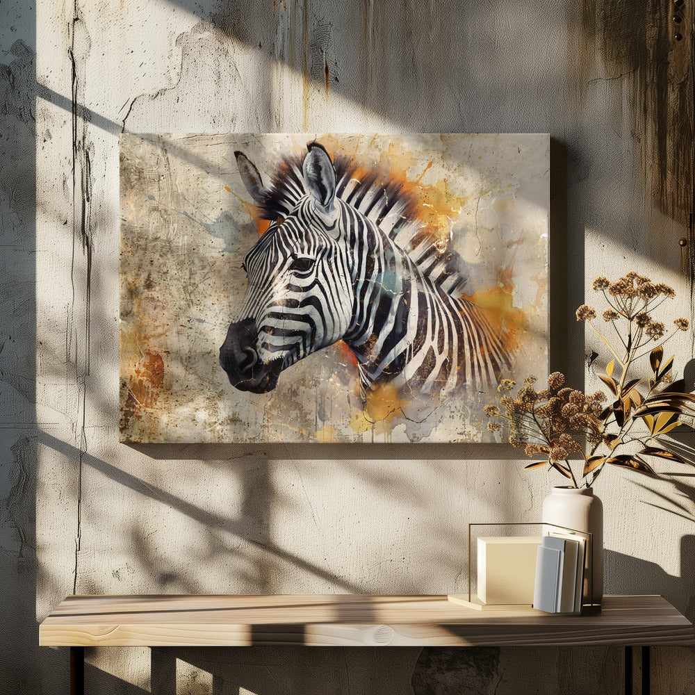 Abstract Art Canvas Print-wall-art-zebra-animal-vintage-art-illustration-wallart-06-36X24