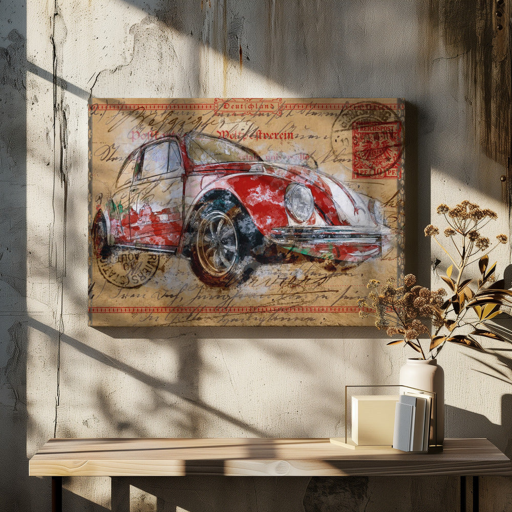 Wall art Red Volkswagen