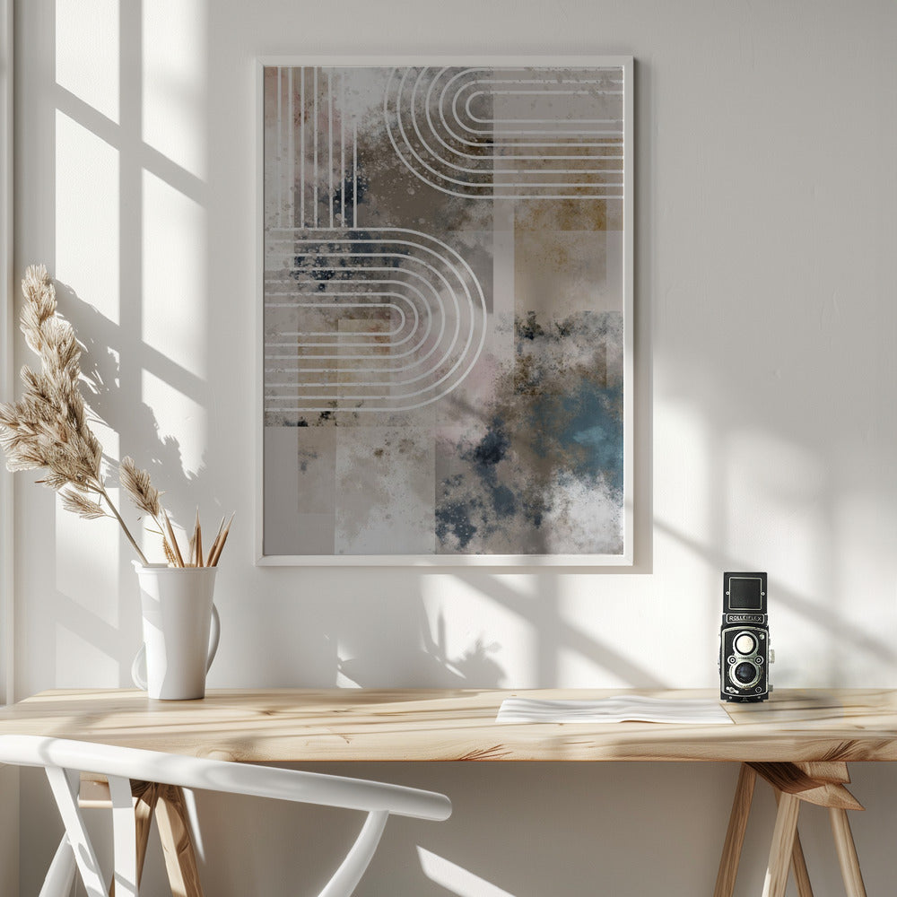  Archs Splash Wall Artwork In White Floating Frame