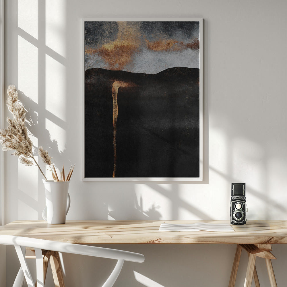  Ember Wall Artwork In White Floating Frame