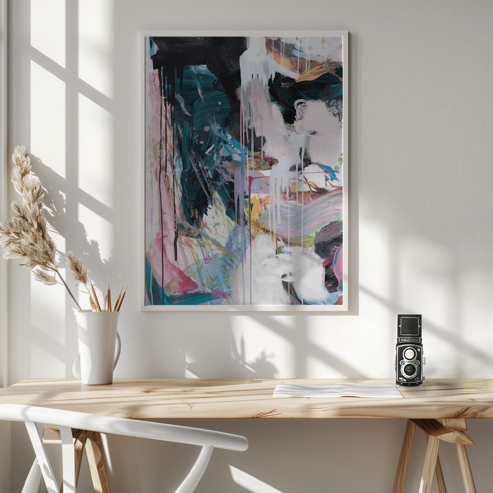  Statement No2 Wall Artwork In White Floating Frame