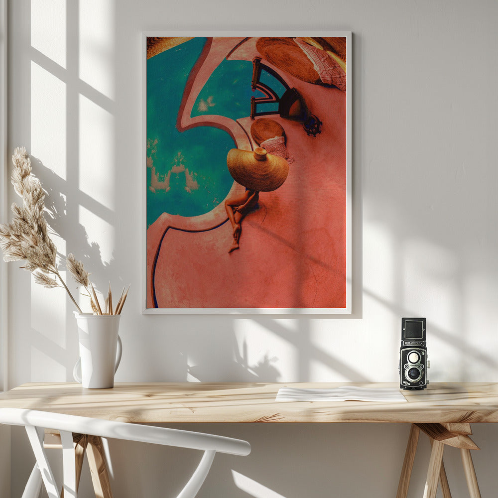  Poolside Wall Artwork In White Floating Frame