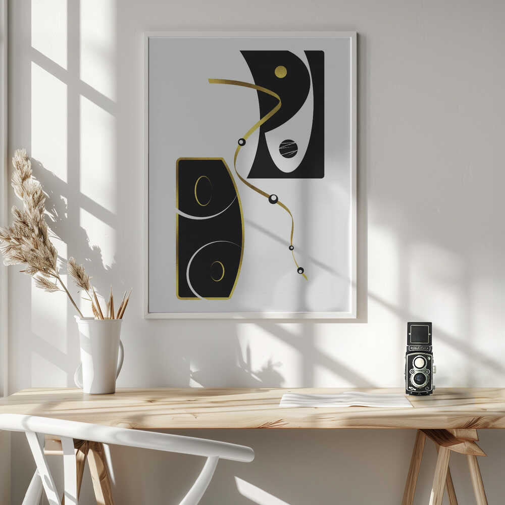 Wall art Black &amp; White Abstract No. 2 | gold