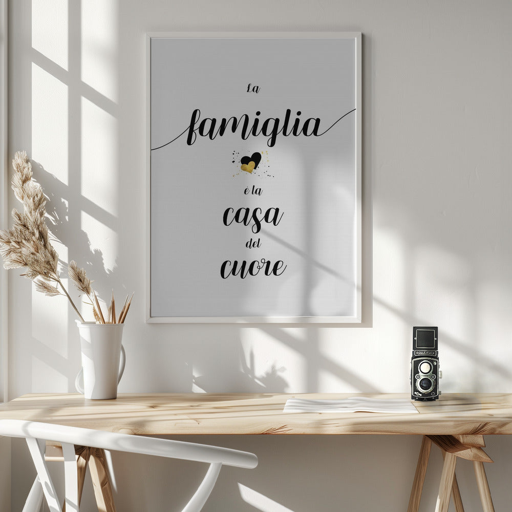 Wall art The family is the home of the heart - Italian Canvas Print