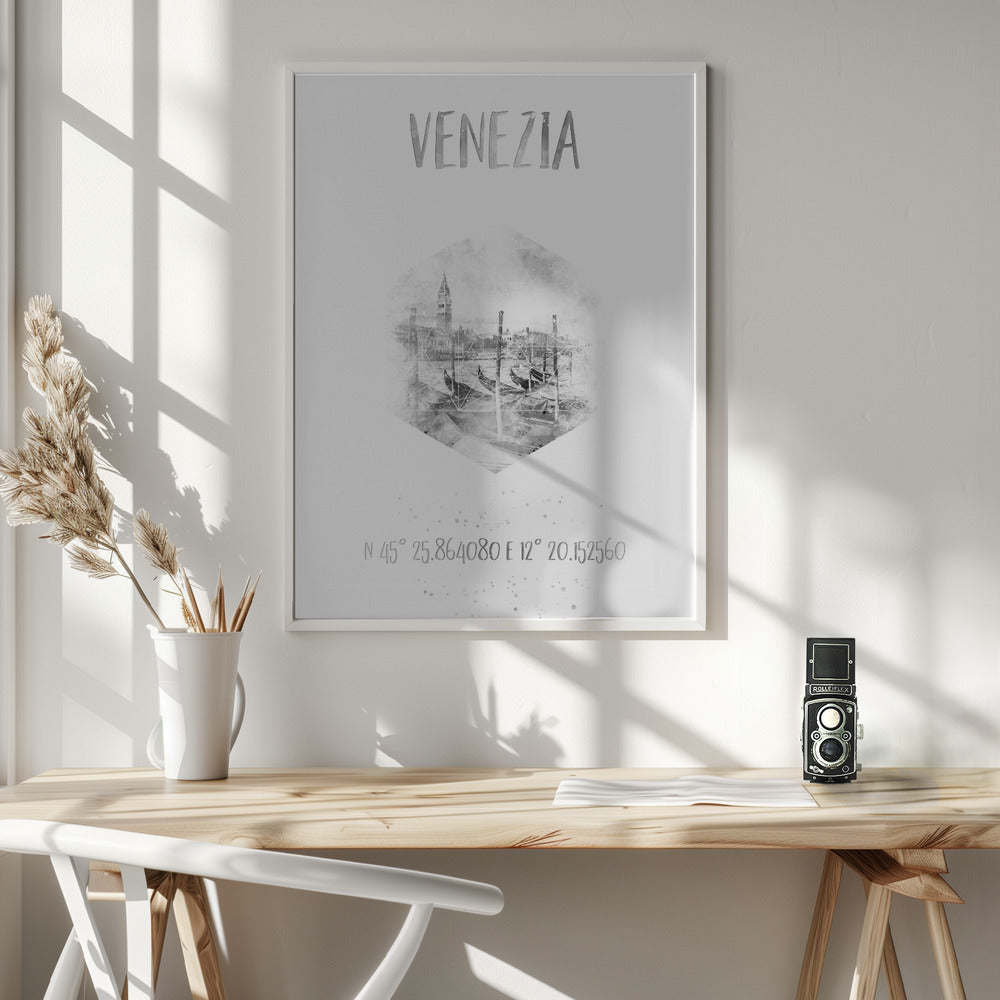 Landscape Photography Canvas Print-wall-art-coordinates-venice-grand-canal-monochrome-watercolor-36X48