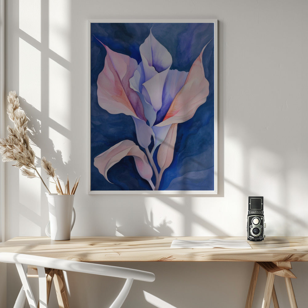 Wall art Painted Shapes and Plants 20 36X48inch Gallery Wrapped (Ready to Hang)