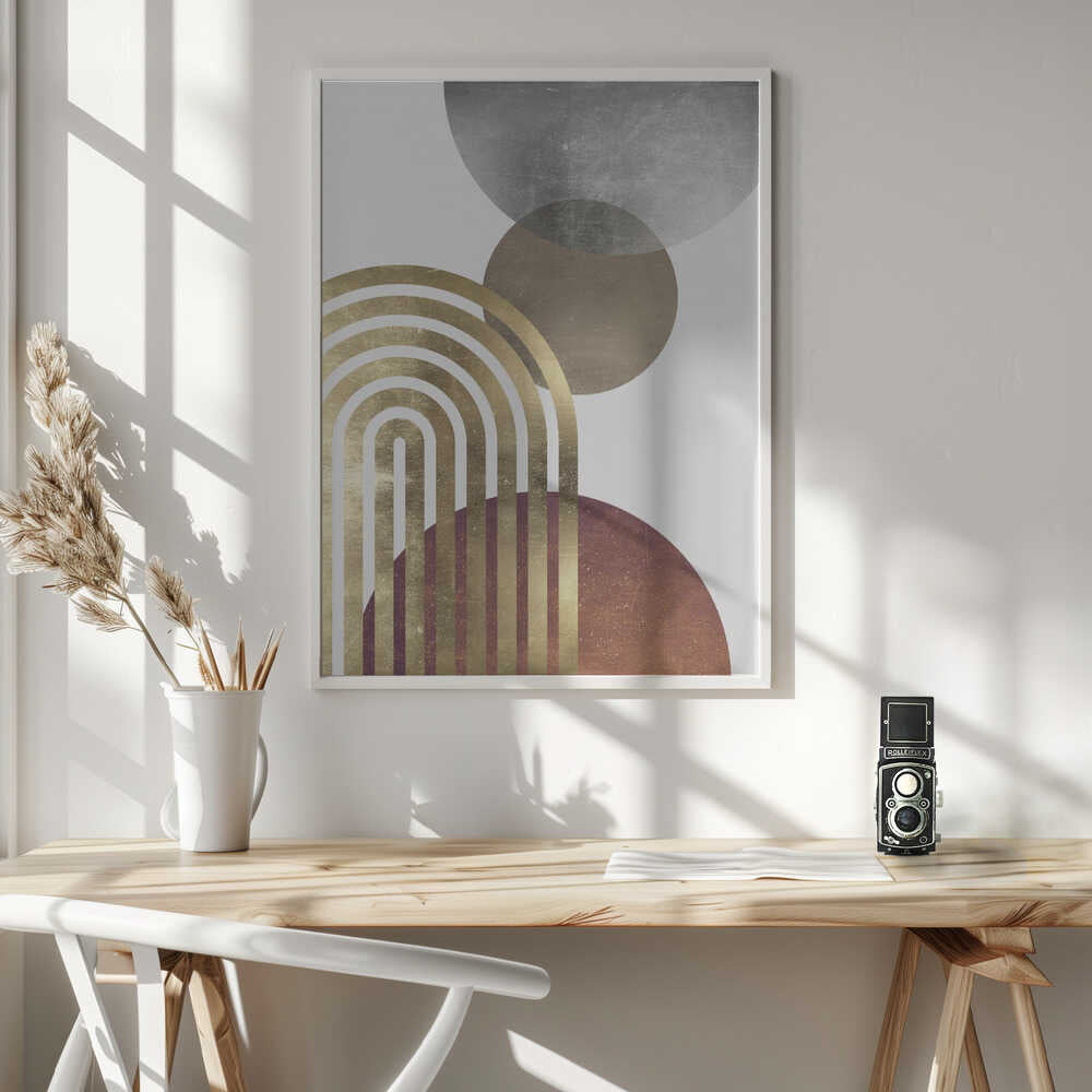 Wall art Composition lines and circles 2