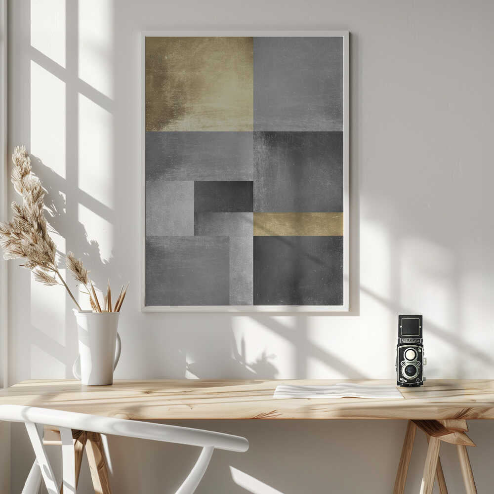 Wall art Gold and silver textures 5