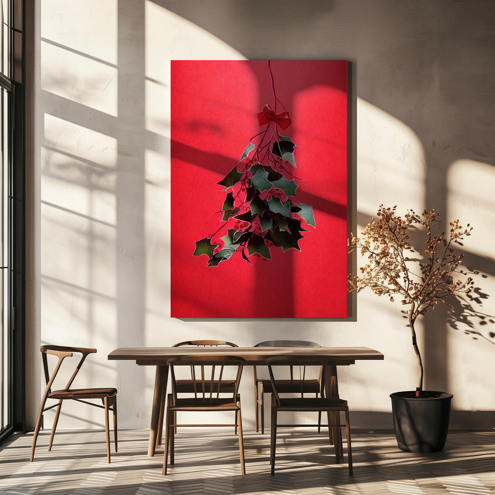 Wall art Mistletoe With Red Bow