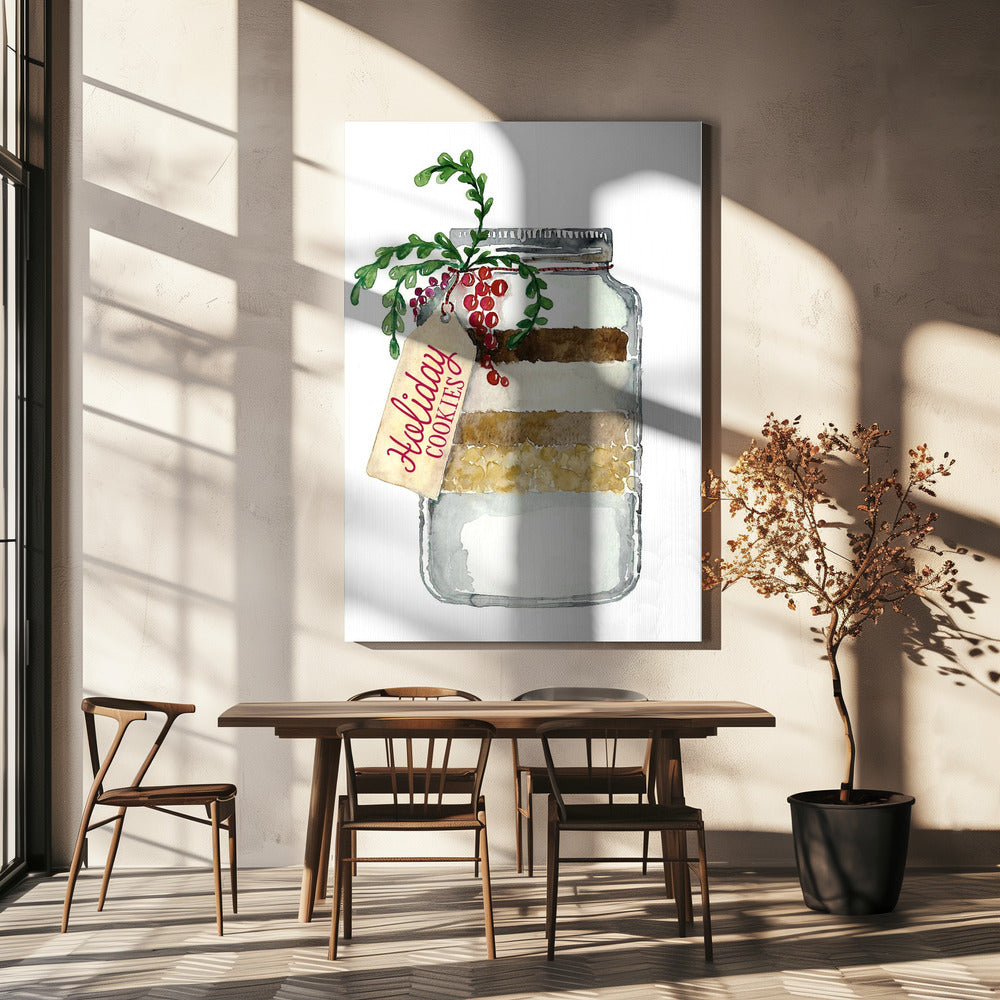 Wall art Holiday cookies in a jar