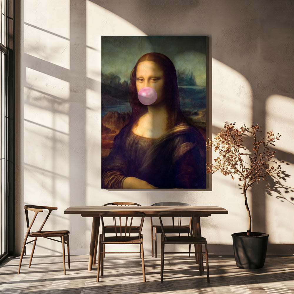 Wall art Mona Lisa Bubble Gum Canvas Print