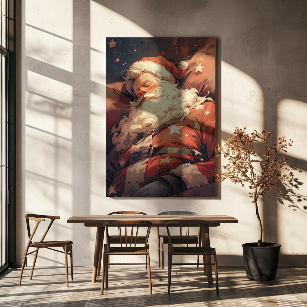 Wall art Sleeping Santa