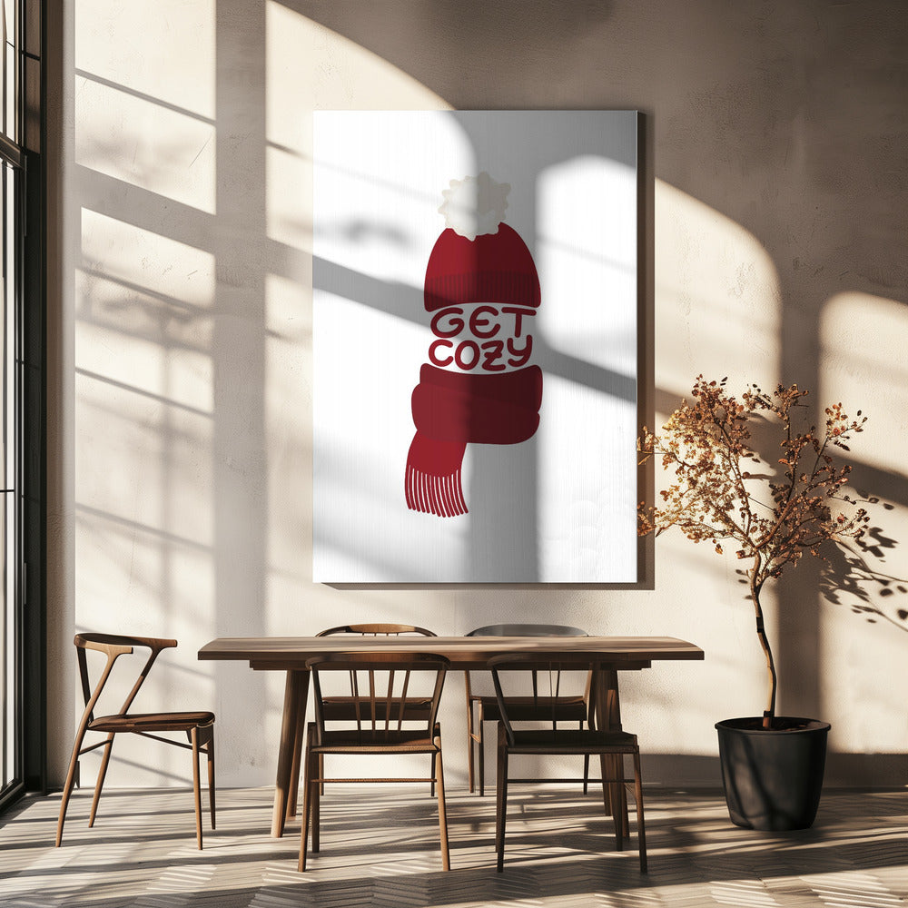 Wall art Get cozy (red)