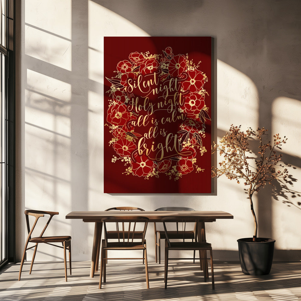 Wall art Silent night - red