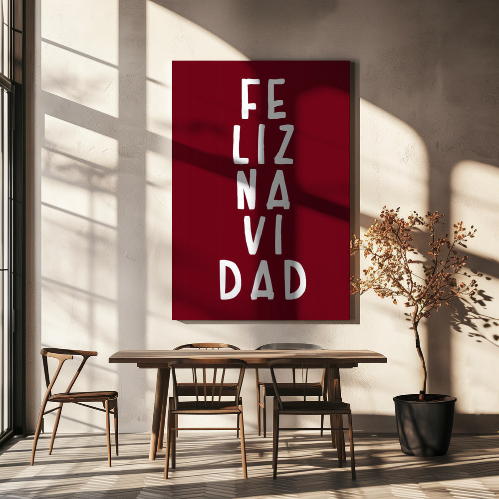 Wall art Simple Feliz Navidad Canvas Print