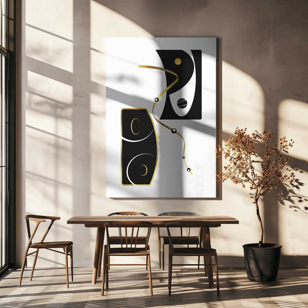 Wall art Black &amp; White Abstract No. 2 | gold